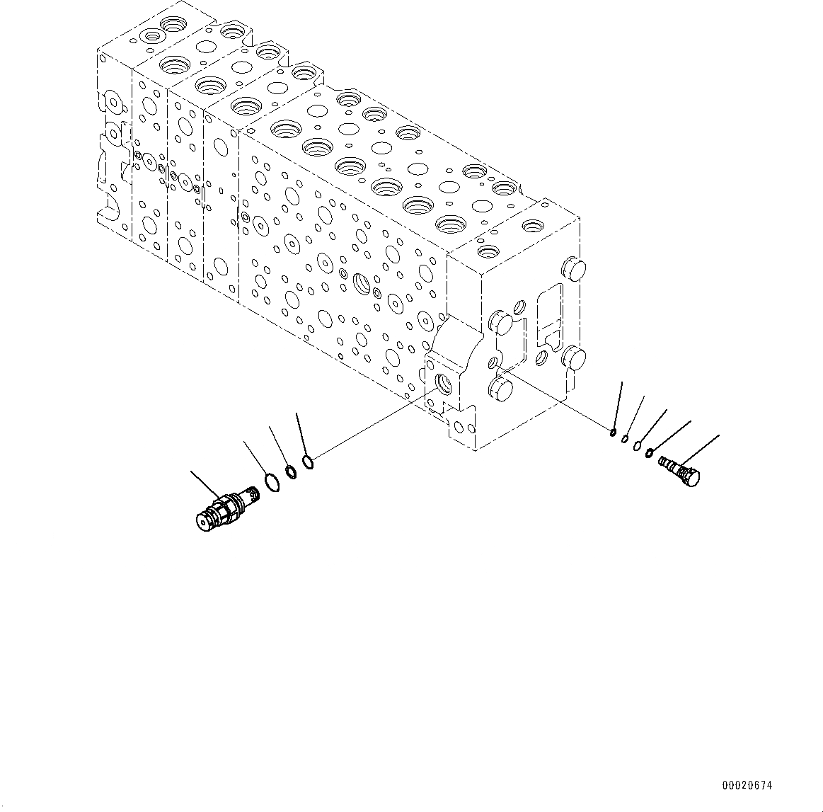 Схема запчастей Komatsu PC400-8 - УПРАВЛЯЮЩ. КЛАПАН, ВНУТР. ЧАСТИ (/) (№7-) УПРАВЛЯЮЩ. КЛАПАН, С -ДОПОЛН. АКТУАТОР ТРУБЫ, АККУМУЛЯТОР