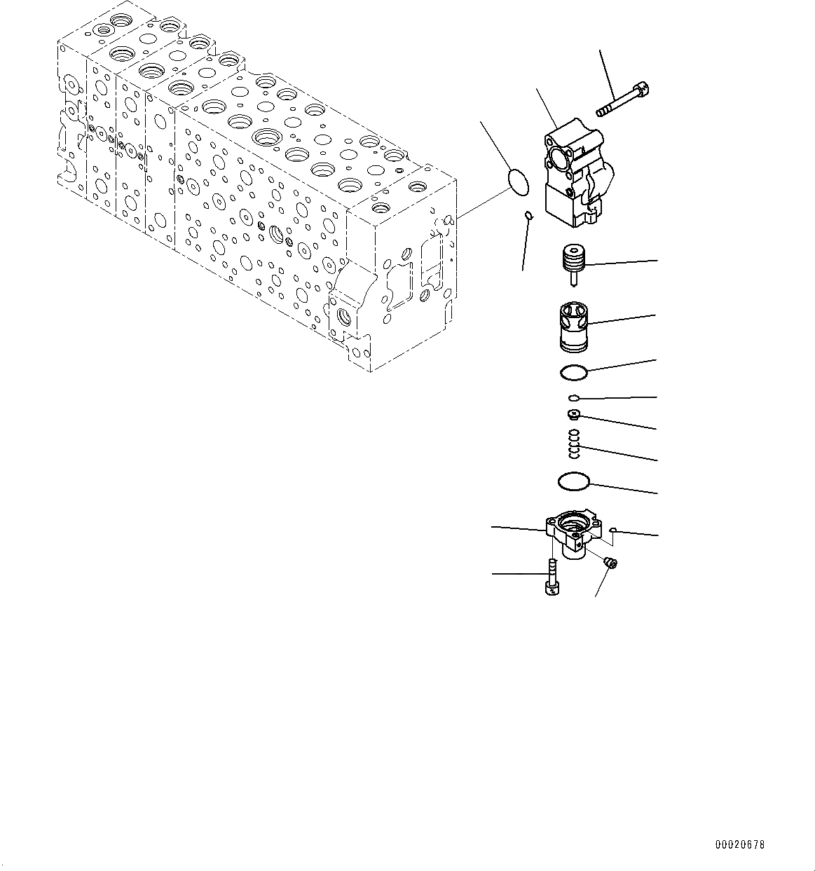 Схема запчастей Komatsu PC400-8 - УПРАВЛЯЮЩ. КЛАПАН, ВНУТР. ЧАСТИ (7/) (№7-) УПРАВЛЯЮЩ. КЛАПАН, С -ДОПОЛН. АКТУАТОР ТРУБЫ, АККУМУЛЯТОР