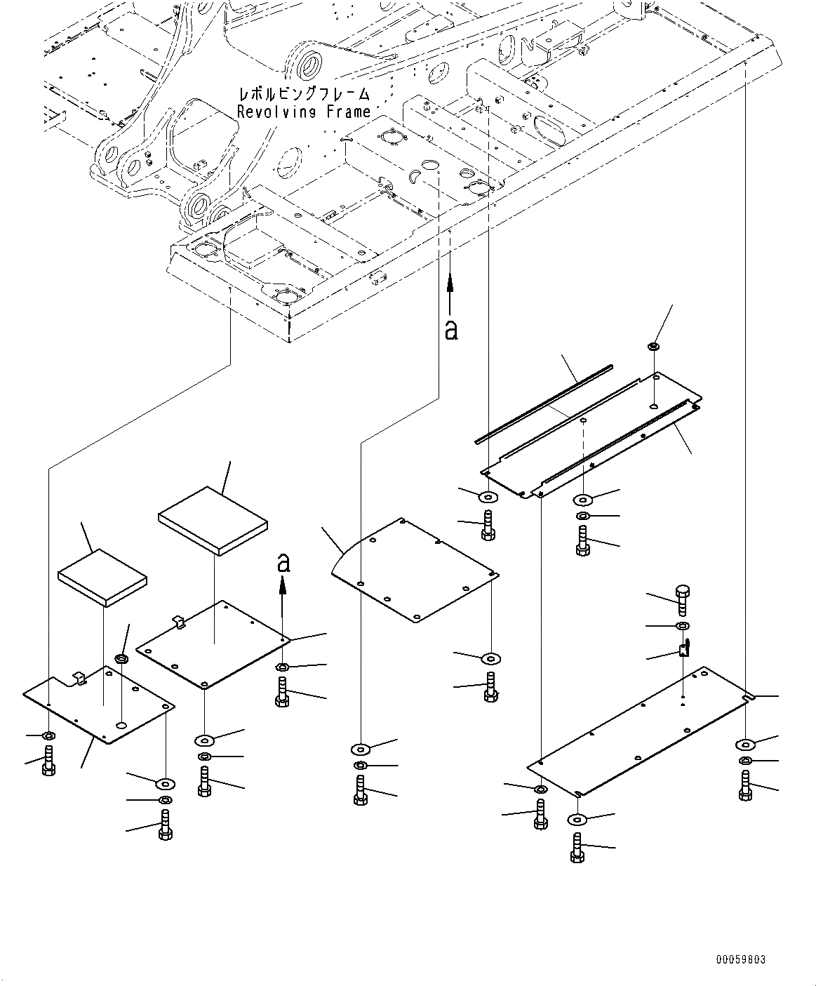 Схема запчастей Komatsu PC400-8 - НИЖН. КРЫШКА, (/) (№7-) НИЖН. КРЫШКА, УСИЛ.ENED, ДЛЯ ЗАПРАВОЧН.LING НАСОС