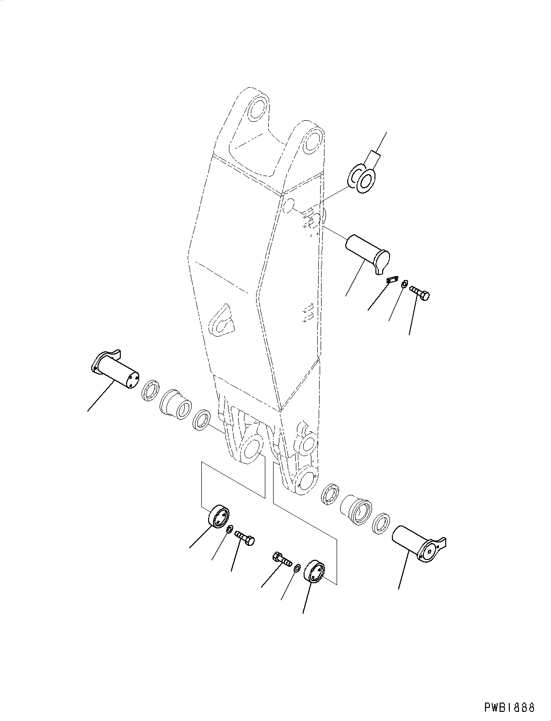 Схема запчастей Komatsu PC400-8 - РУКОЯТЬ, ПАЛЕЦ, ЦИЛИНДР РУКОЯТИ(№7-) РУКОЯТЬ, ПРЯМАЯ ЛОПАТА CONFIGURATION