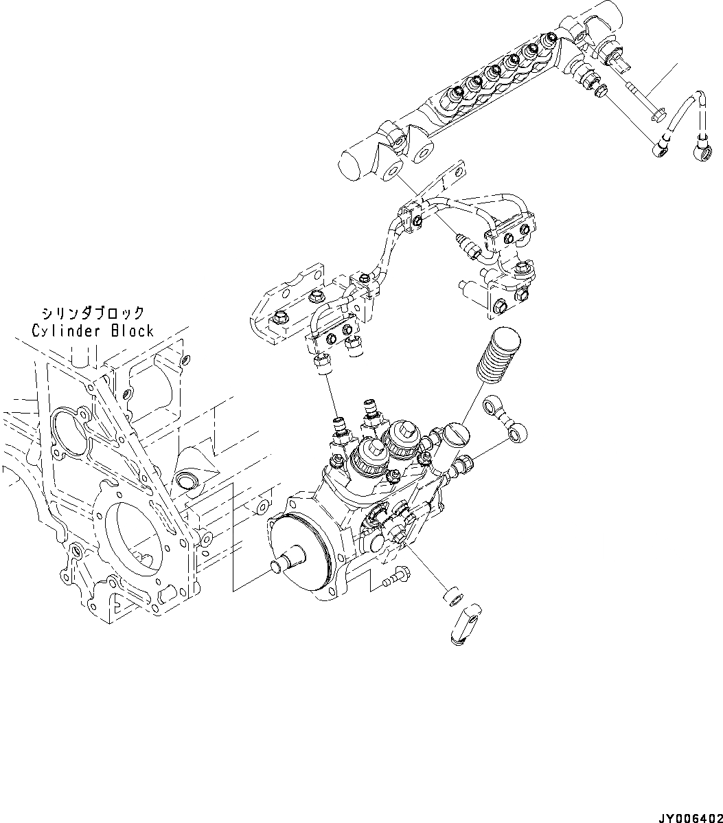 Схема запчастей Komatsu SAA6D125E-5F - ТОПЛИВН. НАСОС, COMMON RAIL ЭЛЕМЕНТЫ КРЕПЛЕНИЯ (№-) ТОПЛИВН. НАСОС