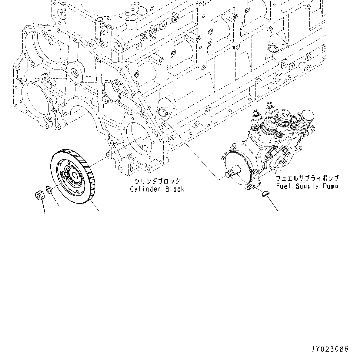 Схема запчастей Komatsu SAA6D125E-5F - ТОПЛИВН. НАСОС ПРИВОД (№-) ТОПЛИВН. НАСОС ПРИВОД