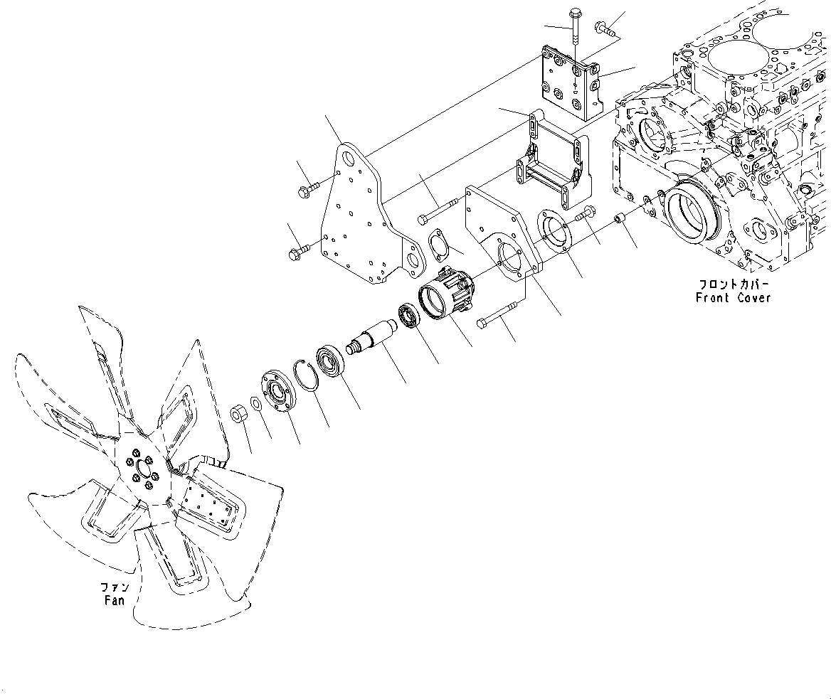 Схема запчастей Komatsu SAA6D125E-5F - ВЕНТИЛЯТОР ОХЛАЖДЕНИЯ ПРИВОД (№-) ВЕНТИЛЯТОР ОХЛАЖДЕНИЯ ПРИВОД