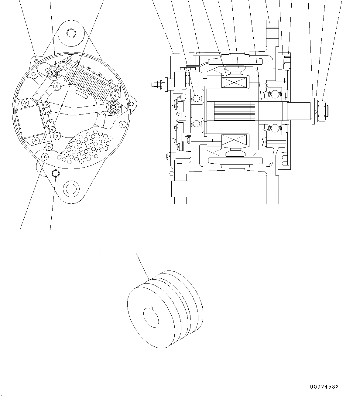 Схема запчастей Komatsu SAA6D125E-5F - ГЕНЕРАТОР, ВНУТР. ЧАСТИ (№7-) ГЕНЕРАТОР, AMP., ДЛЯ ЗАПЫЛЕНН. РАЙОНОВ