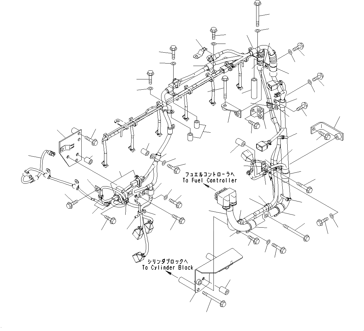 Схема запчастей Komatsu SAA6D125E-5F - ПРОВОДКА, (/) (№-) ПРОВОДКА