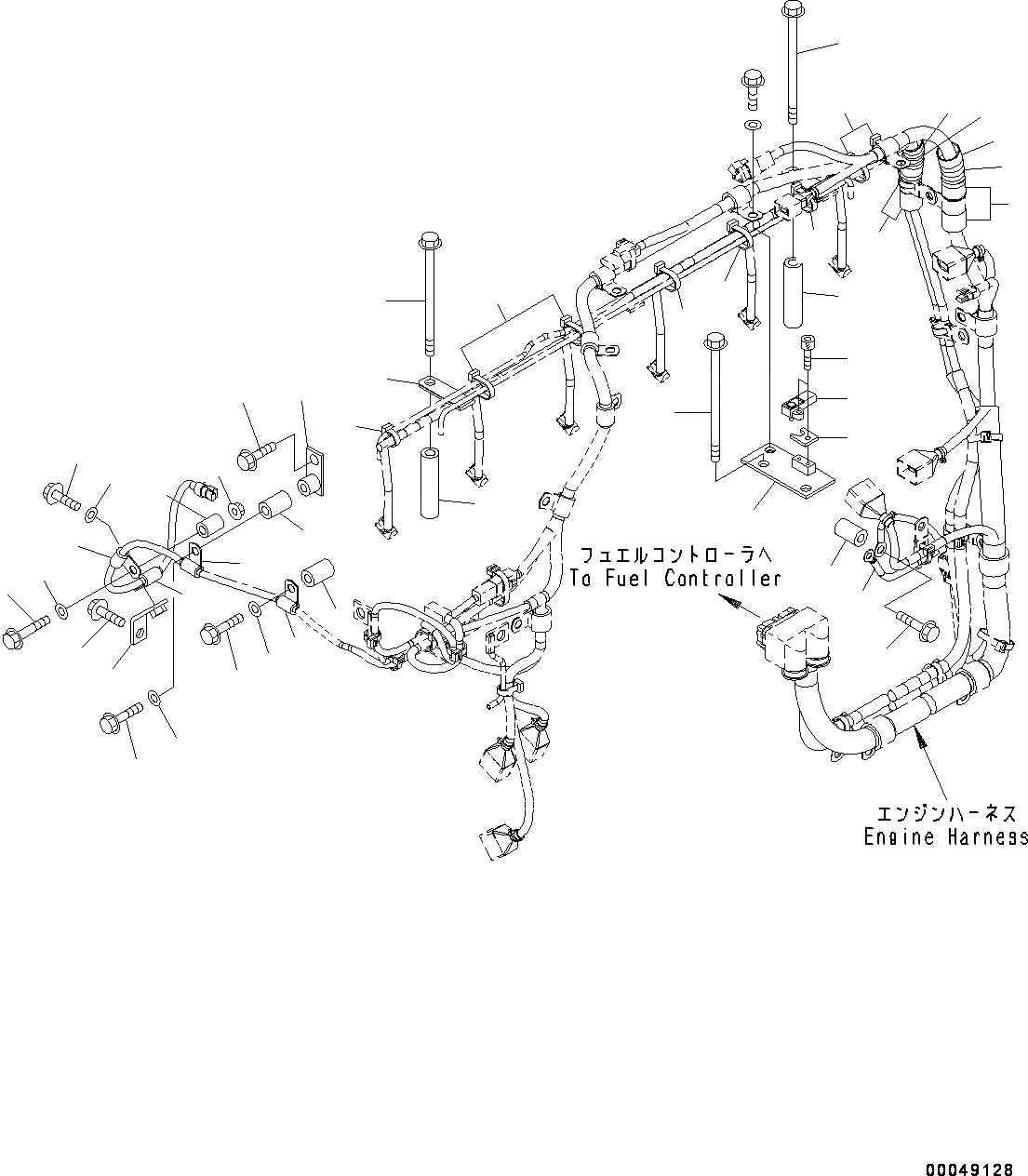 Схема запчастей Komatsu SAA6D125E-5F - ПРОВОДКА, (/) (№-) ПРОВОДКА