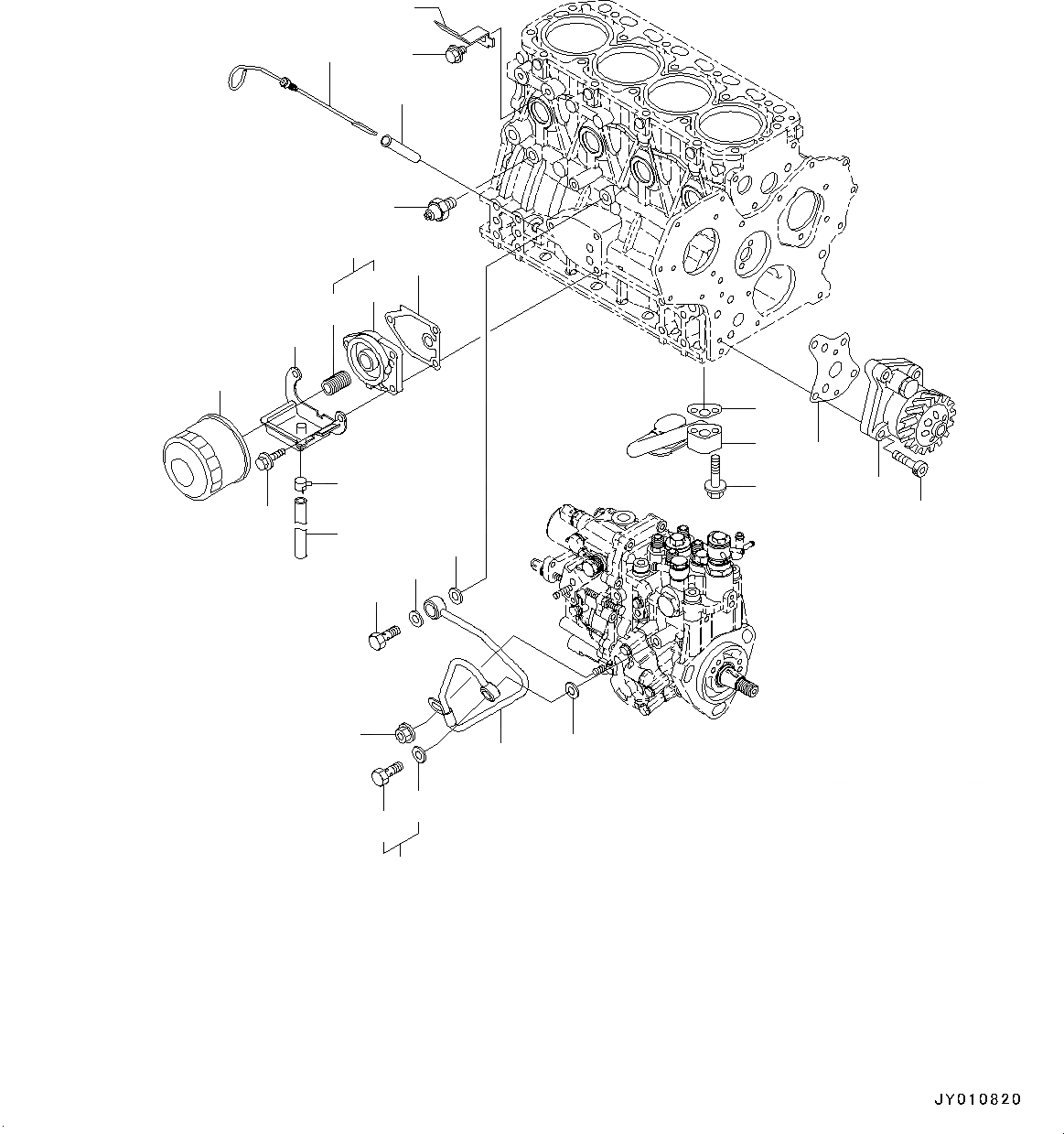 Схема запчастей Komatsu 4D88E-6 - ДВИГАТЕЛЬ, СИСТЕМА СМАЗКИ МАСЛ. СИСТЕМА (№8-) ДВИГАТЕЛЬ, ОДИНОЧН. ЭЛЕМЕНТ ТИП