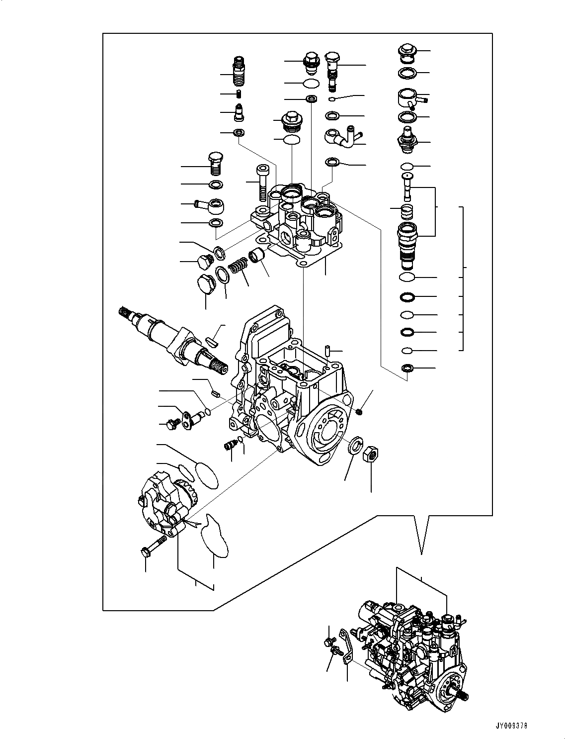 Схема запчастей Komatsu 4D88E-6 - ДВИГАТЕЛЬ, ТОПЛ. НАСОС (№8-) ДВИГАТЕЛЬ, С КОНДИЦИОНЕРОМ, ОДИНОЧН. ЭЛЕМЕНТ ТИП