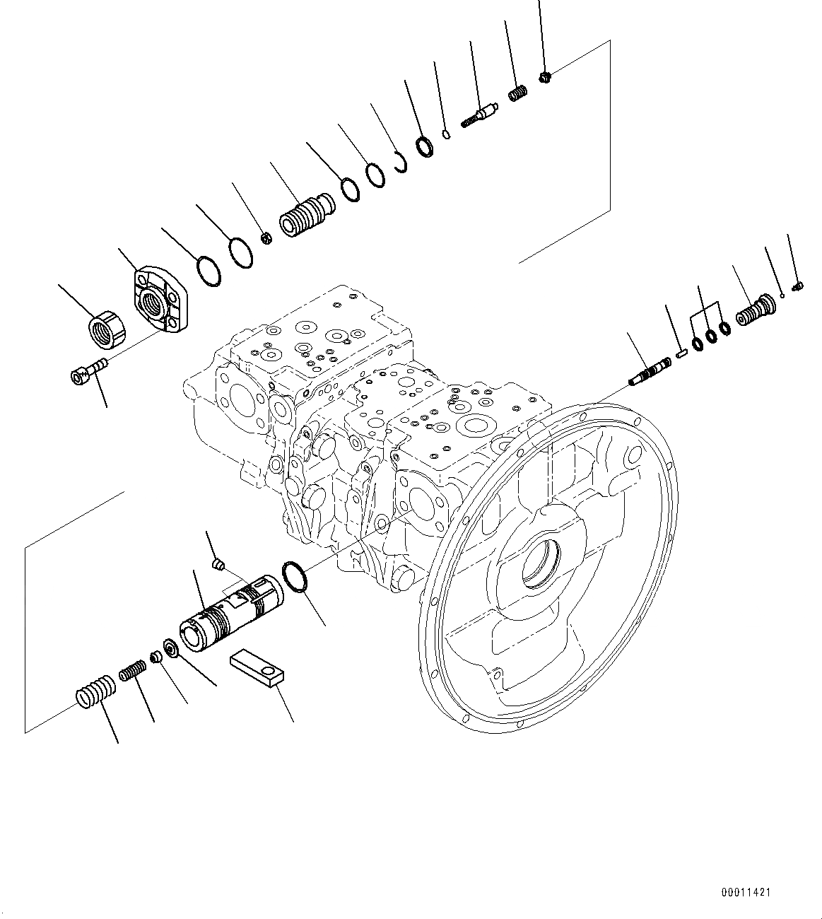 Схема запчастей Komatsu PC400-8R - ПОРШЕНЬ НАСОС, ВНУТР. ЧАСТИ (/) (№79-) ПОРШЕНЬ НАСОС