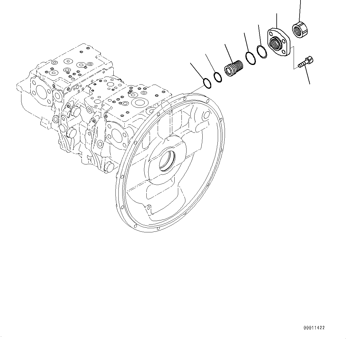 Схема запчастей Komatsu PC400-8R - ПОРШЕНЬ НАСОС, ВНУТР. ЧАСТИ (/) (№7-78) ПОРШЕНЬ НАСОС