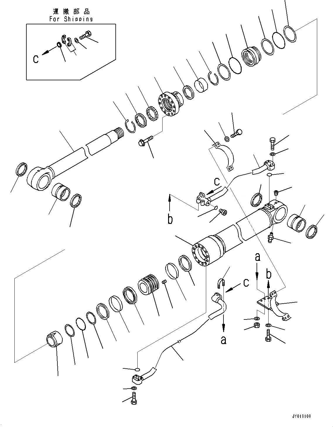 Схема запчастей Komatsu PC400LC-8R - ЦИЛИНДР СТРЕЛЫ, ЛЕВ. (№7-) ЦИЛИНДР СТРЕЛЫ, ЧАС. СИСТ. СМАЗКИ ТИП