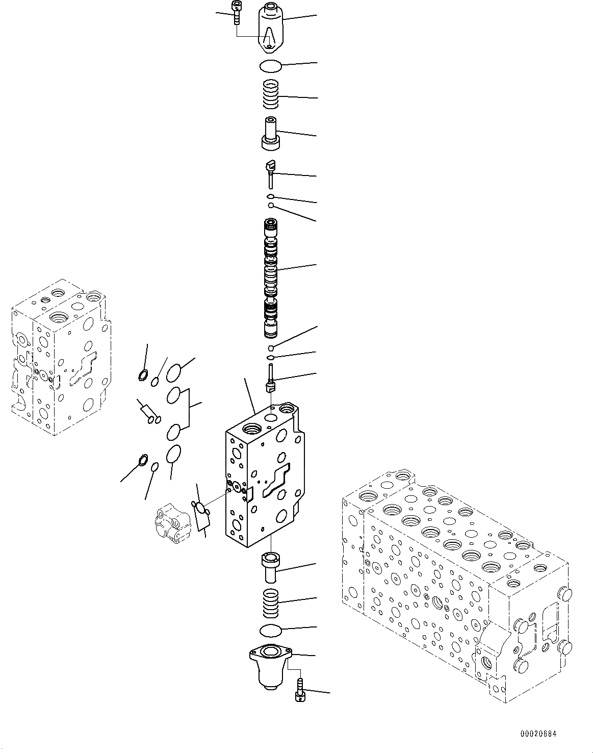 Схема запчастей Komatsu PC450-8 - УПРАВЛЯЮЩ. КЛАПАН, ВНУТР. ЧАСТИ (/) (№7-) УПРАВЛЯЮЩ. КЛАПАН, С -ДОПОЛН. АКТУАТОР ТРУБЫ, АККУМУЛЯТОР