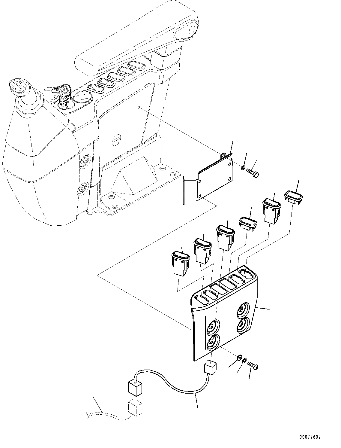 Схема запчастей Komatsu PC450LC-8 - КАБИНА, ПОЛ, ПЕРЕКЛЮЧАТЕЛЬ (№7-) КАБИНА, ЕС ARRANGEMENT