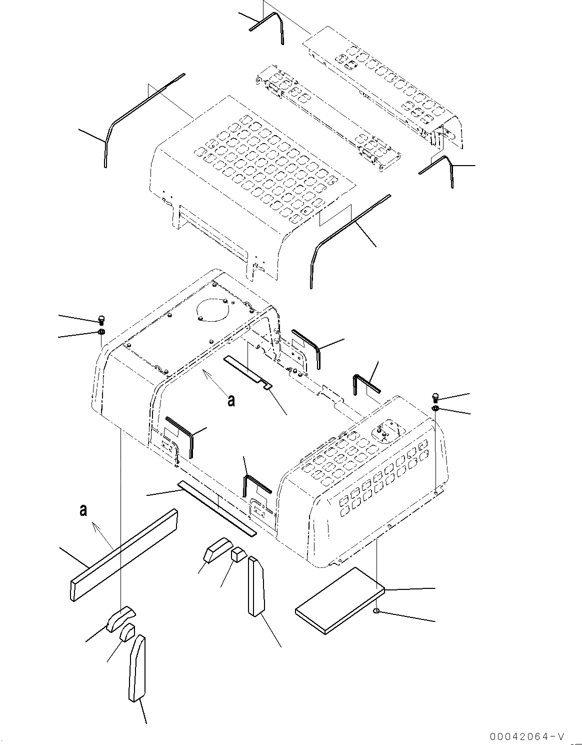 Схема запчастей Komatsu PC450LC-8 - КАПОТ, ЩИТКИ (№7-) КАПОТ, ЕС ARRANGEMENT