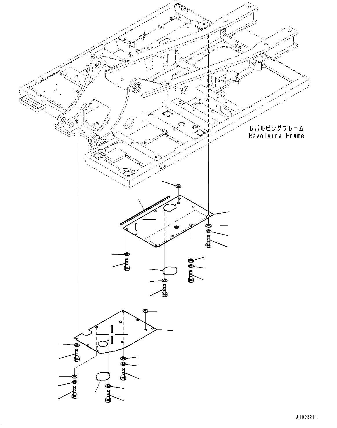 Схема запчастей Komatsu PC450LC-8 - НИЖН. КРЫШКА, (/) (№7-7) НИЖН. КРЫШКА, ДЛЯ АВСТРАЛИИ