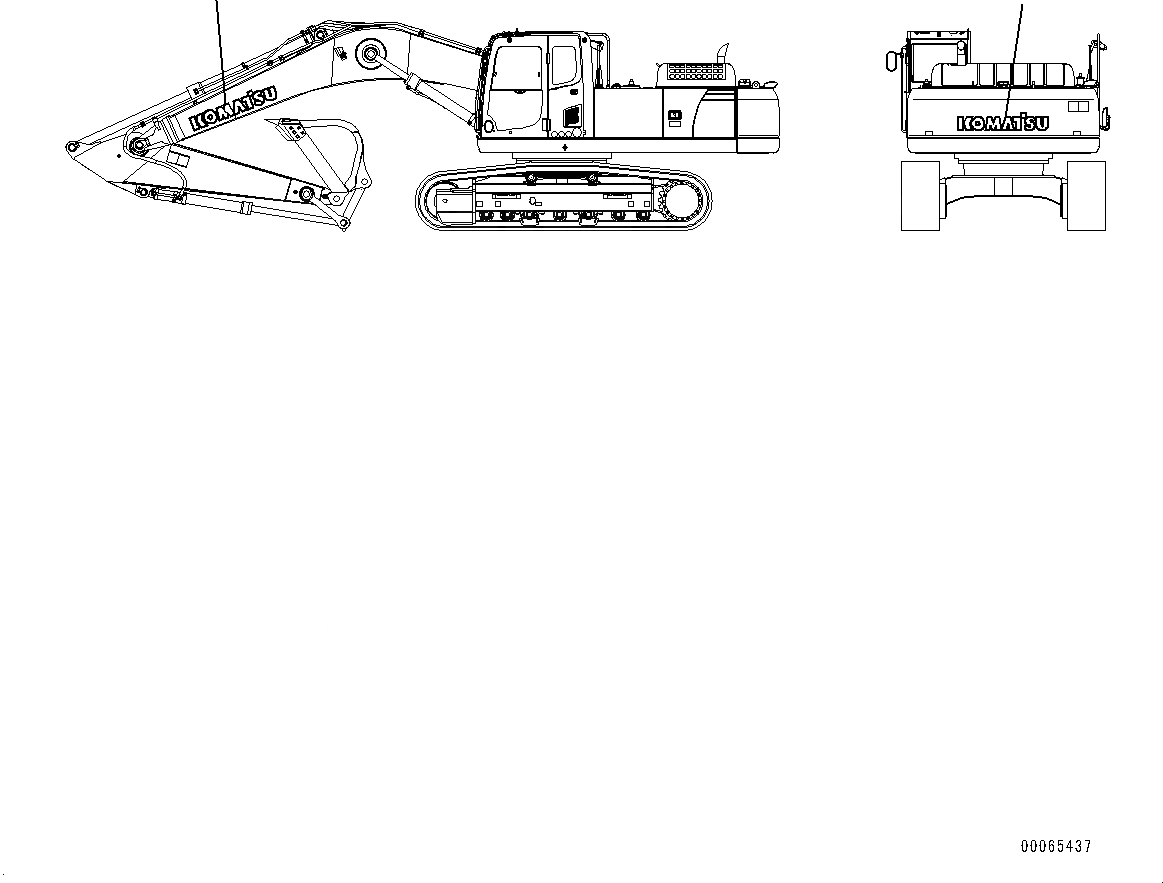 Схема запчастей Komatsu PC450LC-8 - ЛОГОТИП KOMATSU(№7-) KOMATSU ЛОГОТИП, БЕЗ СТРЕЛА