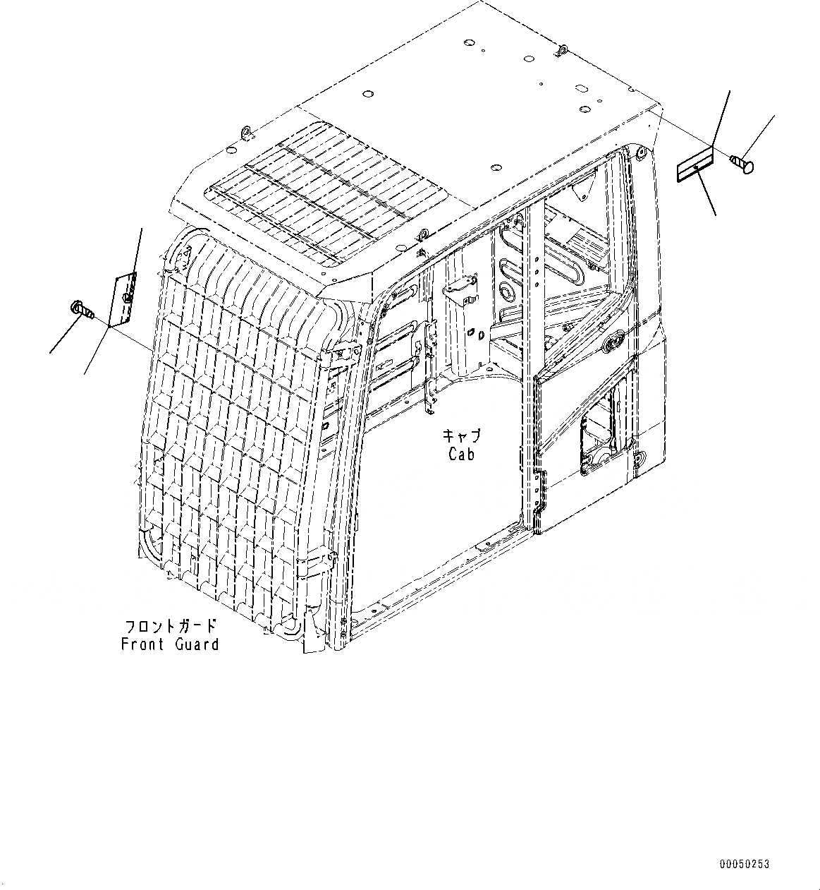 Схема запчастей Komatsu PC450LC-8 - FOPS ПЛАСТИНА (№7-) FOPS ПЛАСТИНА, АНГЛ., ТУРЦИЯ INSTRUCTION, ФРОНТАЛЬНАЯ ЗАЩИТА, ВЕРХН. ЧАСТИ КОРПУСА, УРОВЕНЬ 