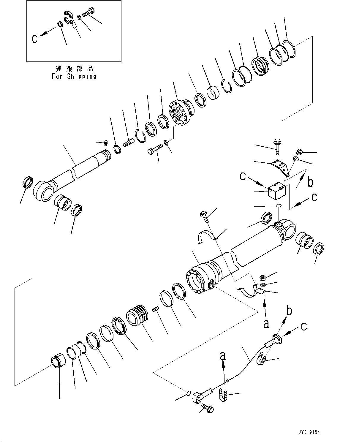 Схема запчастей Komatsu PC450LC-8R - ЦИЛИНДР РУКОЯТИ(№7-) ЦИЛИНДР РУКОЯТИ, ЧАС. СИСТ. СМАЗКИ ТИП