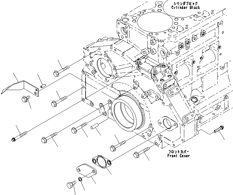 Схема запчастей Komatsu SAA6D125E-5-FR - ЭЛЕМЕНТЫ ПЕРЕДН. КРЫШКИ (№-) ЭЛЕМЕНТЫ ПЕРЕДН. КРЫШКИ