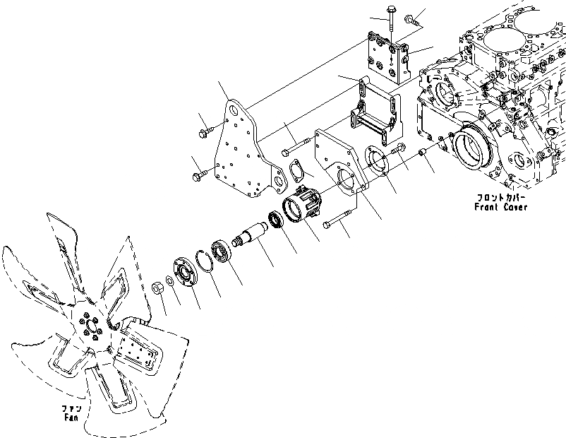 Схема запчастей Komatsu SAA6D125E-5-FR - ВЕНТИЛЯТОР ОХЛАЖДЕНИЯ ПРИВОД (№-) ВЕНТИЛЯТОР ОХЛАЖДЕНИЯ ПРИВОД