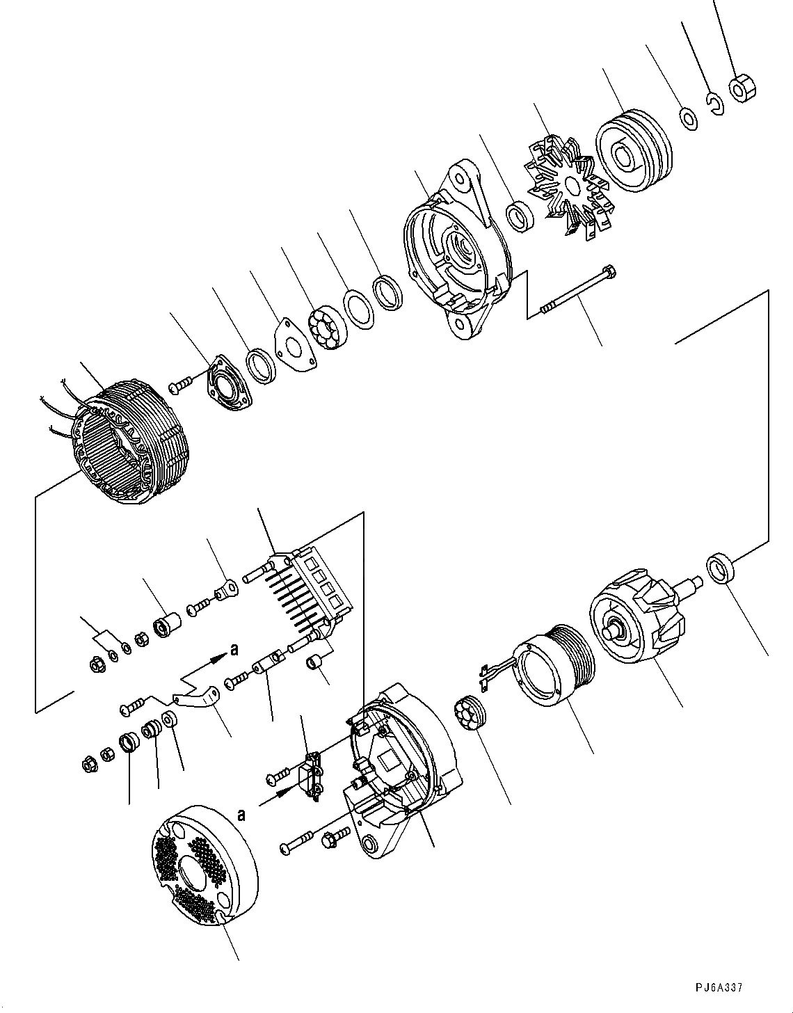 Схема запчастей Komatsu SAA6D125E-5-FR - ГЕНЕРАТОР, ВНУТР. ЧАСТИ (№-) ГЕНЕРАТОР, AMP, ДЛЯ ЗАПЫЛЕНН МЕСТН. ARRANGEMENT