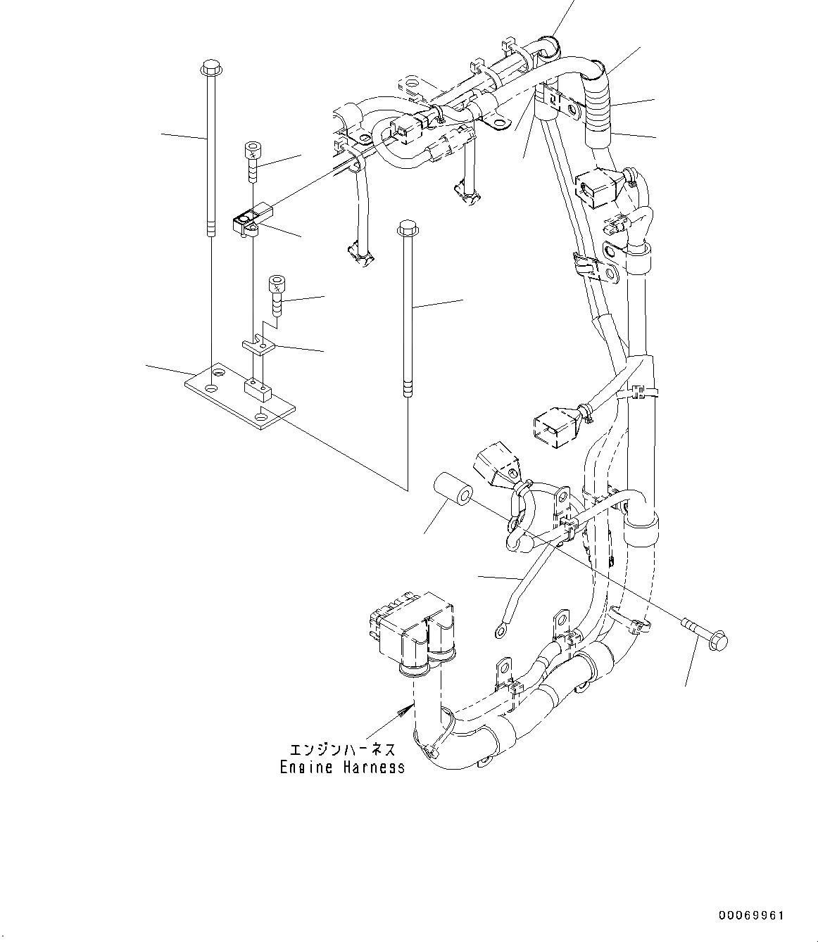 Схема запчастей Komatsu SAA6D125E-5-FR - ПРОВОДКА, ПРОВОДКА, ДВИГАТЕЛЬ (/) (№-8) ПРОВОДКА