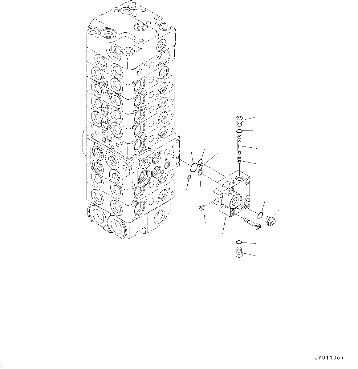 Схема запчастей Komatsu PC55MR-3 - УПРАВЛЯЮЩ. КЛАПАН, ВНУТР. ЧАСТИ (/) (№-) УПРАВЛЯЮЩ. КЛАПАН, 8-СЕКЦИОНН.