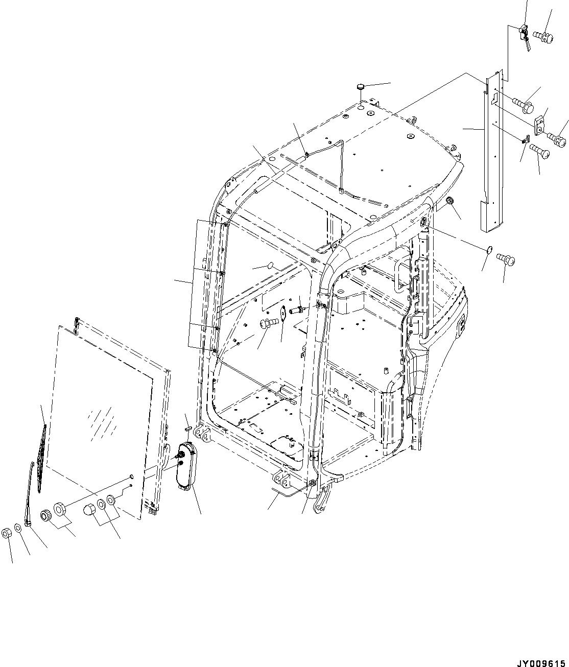 Схема запчастей Komatsu PC55MR-3 - КАБИНА, КАБИНА IN ЧАСТИ, ЭЛЕКТРИЧ. ЧАСТИ (№-) КАБИНА, С КАБИНОЙ ОБОГРЕВАТЕЛЬ., БЕЗ МАСТЕР КЛЮЧ