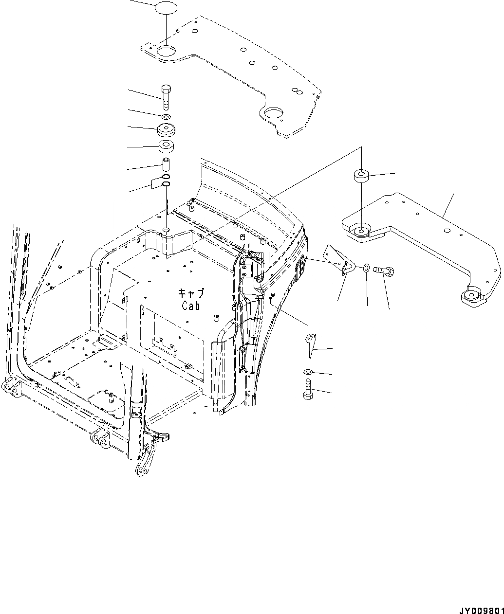 Схема запчастей Komatsu PC55MR-3 - КАБИНА, КРЕПЛЕНИЕ КАБИНЫ (№-) КАБИНА, КРОМЕ ЯПОН., С ПРОПОРЦИОНАЛЬН. РЫЧАГ УПРАВЛ-Я, КОНДИЦ. ВОЗДУХА, МАСТЕР КЛЮЧ, PROVISION ДЛЯ -ДОПОЛН. АКТУАТОР ТРУБЫ, LAR