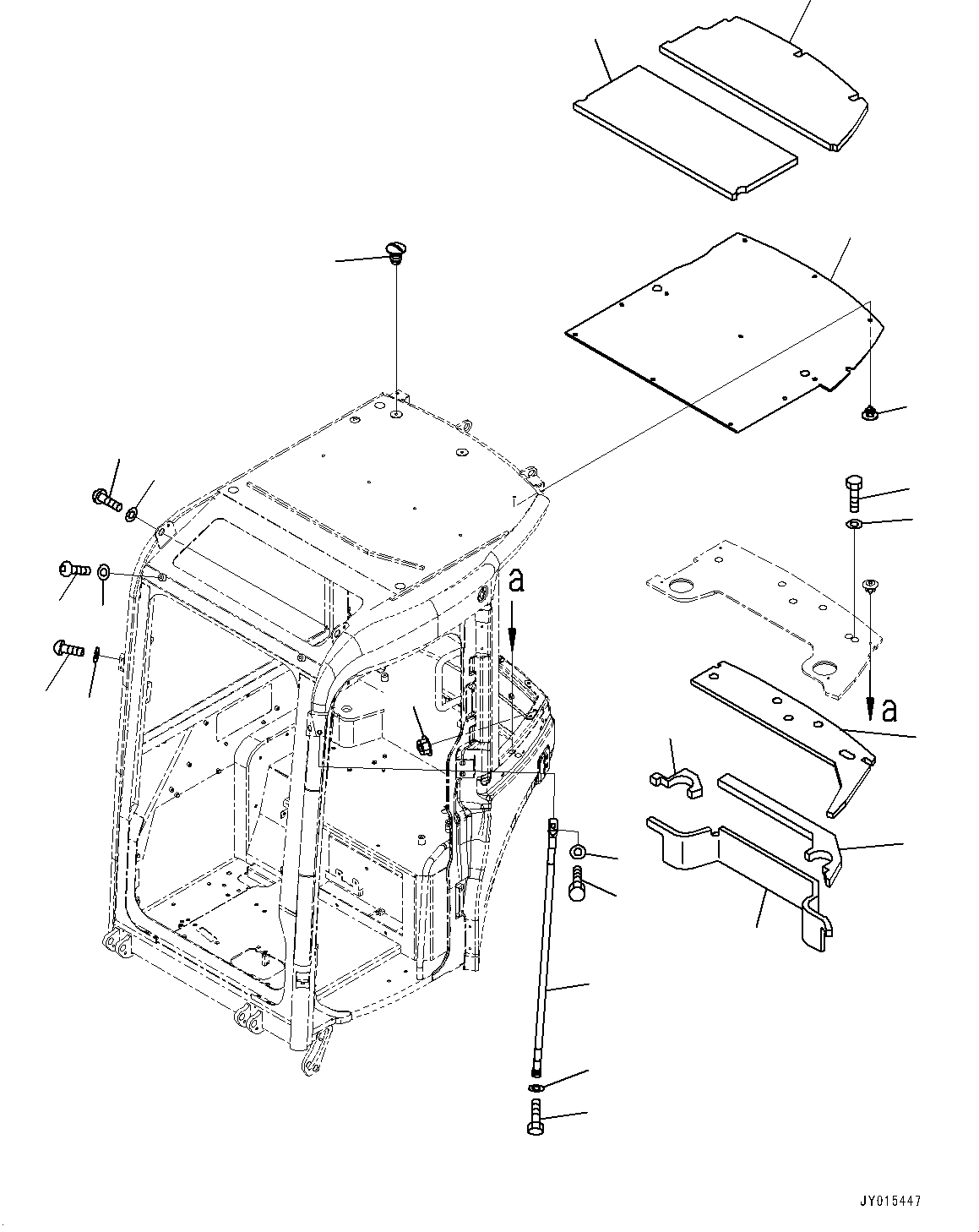 Схема запчастей Komatsu PC55MR-3 - КАБИНА, КАБИНА IN ЧАСТИ, ЗАДН. КРЫШКА (№-) КАБИНА, С КАБИНОЙ ОБОГРЕВАТЕЛЬ., БЕЗ МАСТЕР КЛЮЧ