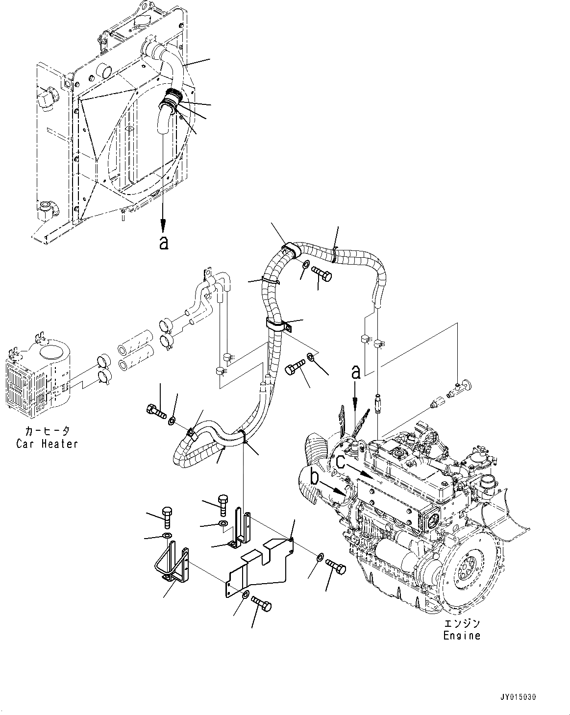 Схема запчастей Komatsu PC55MR-3 - ОТОПИТЕЛЬ (№7-) ОТОПИТЕЛЬ