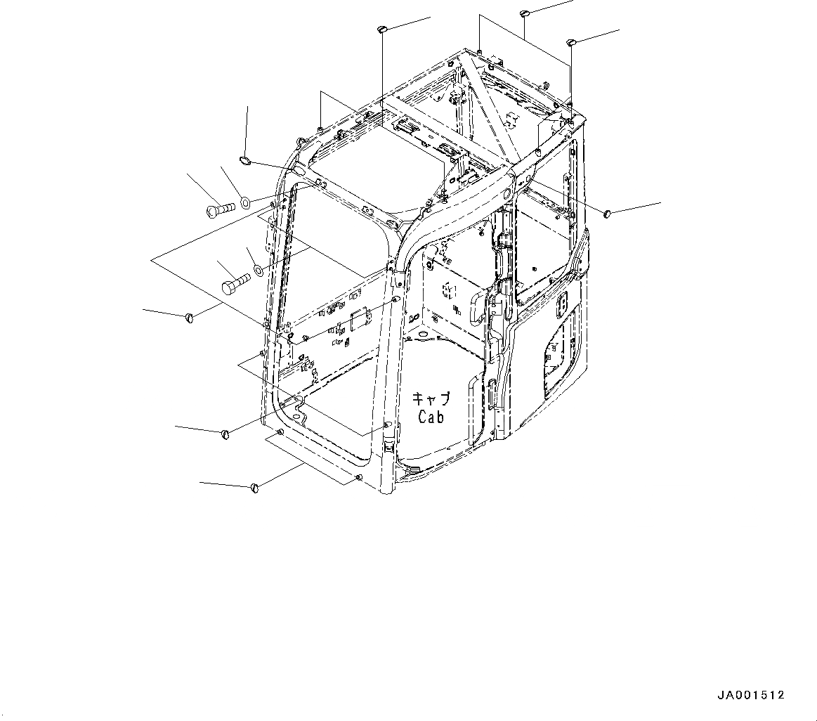 Схема запчастей Komatsu PC78US-8 - КАБИНА, ЗАГЛУШКА (№-) КАБИНА, С KOMTRAX, ДЛЯ СТРАН ЕС ARRANGEMENT