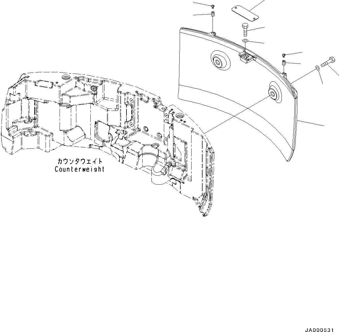 Схема запчастей Komatsu PC78US-8 - ДОПОЛН. ПРОТИВОВЕС (№-) ДОПОЛН. ПРОТИВОВЕС, 8KG