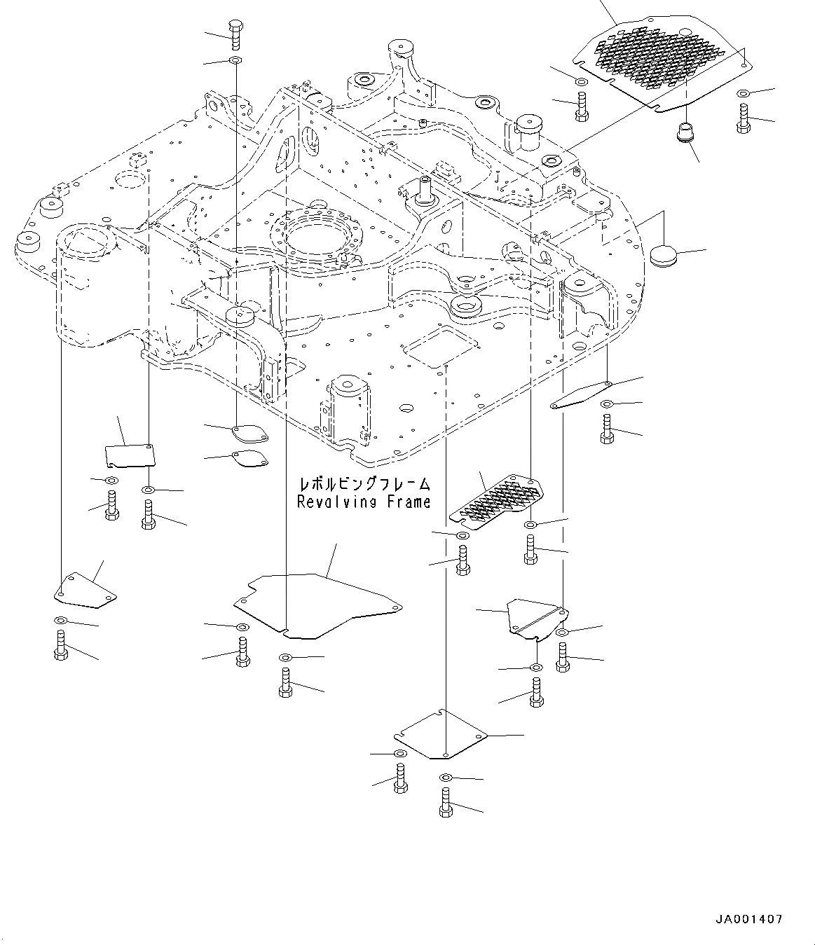 Схема запчастей Komatsu PC78US-8 - НИЖН. КРЫШКА, (№-7) НИЖН. КРЫШКА