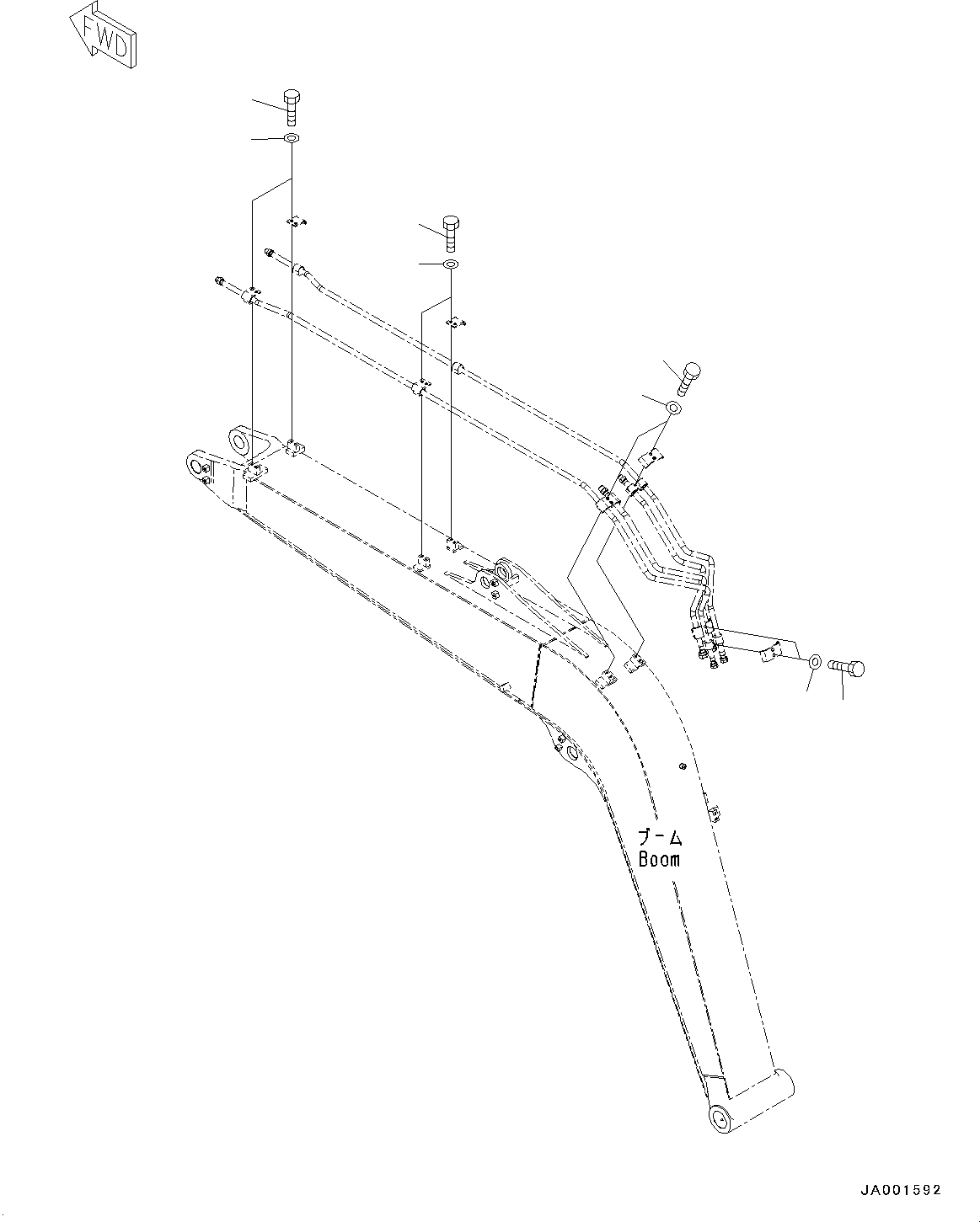 Схема запчастей Komatsu PC78US-8 - СТРЕЛА, БОЛТ (№-) СТРЕЛА, 7MM УСИЛ.ENED СТРЕЛА