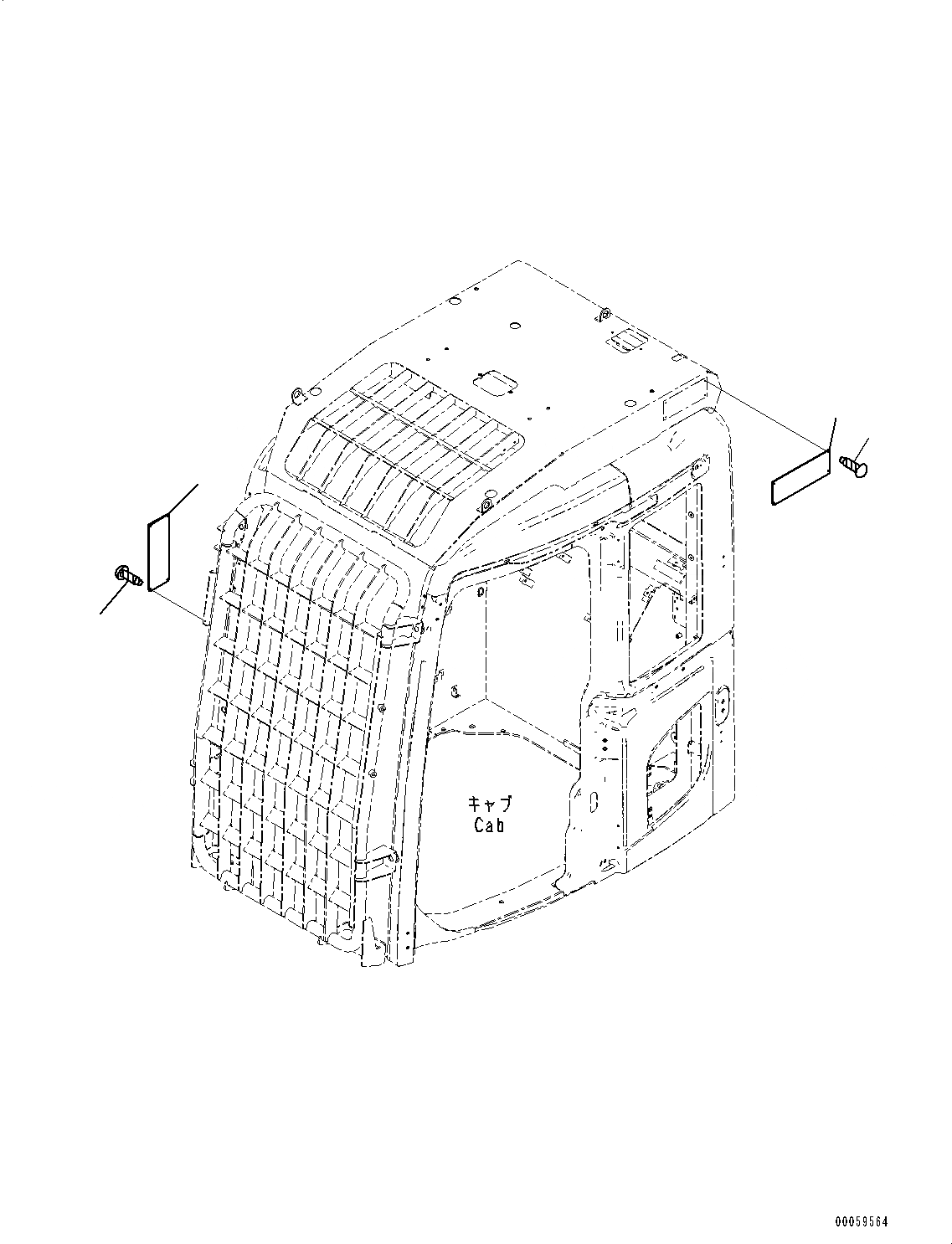 Схема запчастей Komatsu PC78US-8 - FOPS ПЛАСТИНА (№-) FOPS ПЛАСТИНА, ВЕРХН. AND ФРОНТАЛЬНАЯ ЗАЩИТА, АНГЛ.