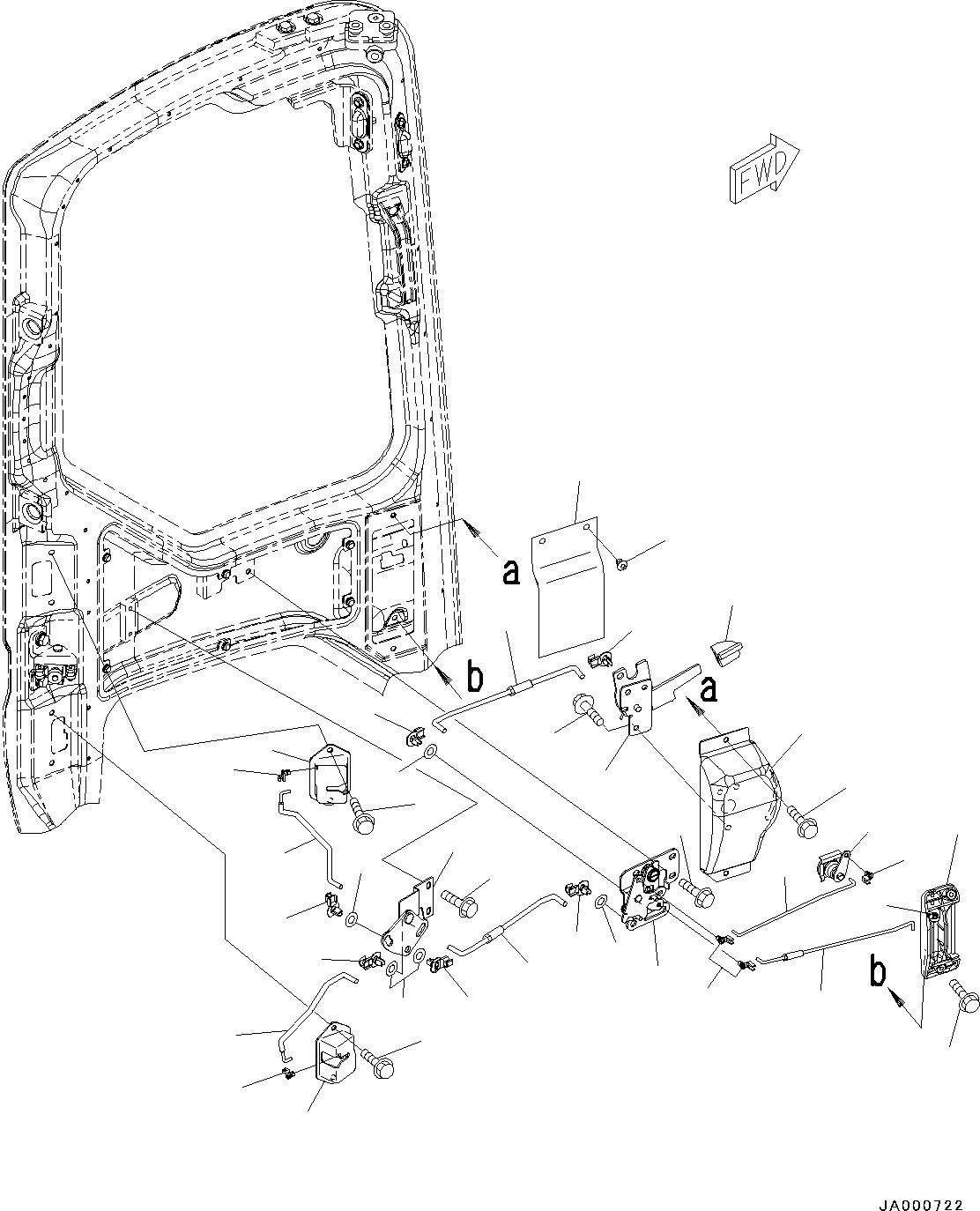 Схема запчастей Komatsu PC78US-8 - КАБИНА, ЗАМОК ДВЕРИ (№-) КАБИНА, С KOMTRAX