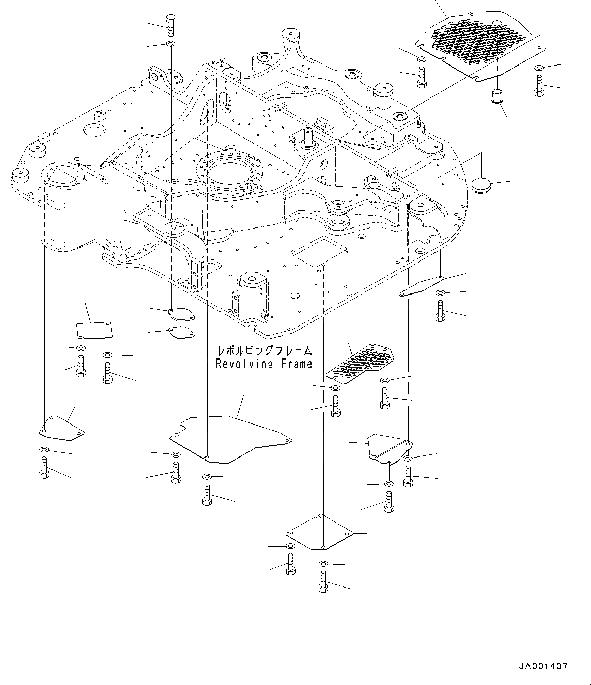 Схема запчастей Komatsu PC78US-8 - НИЖН. КРЫШКА, (№-7) НИЖН. КРЫШКА