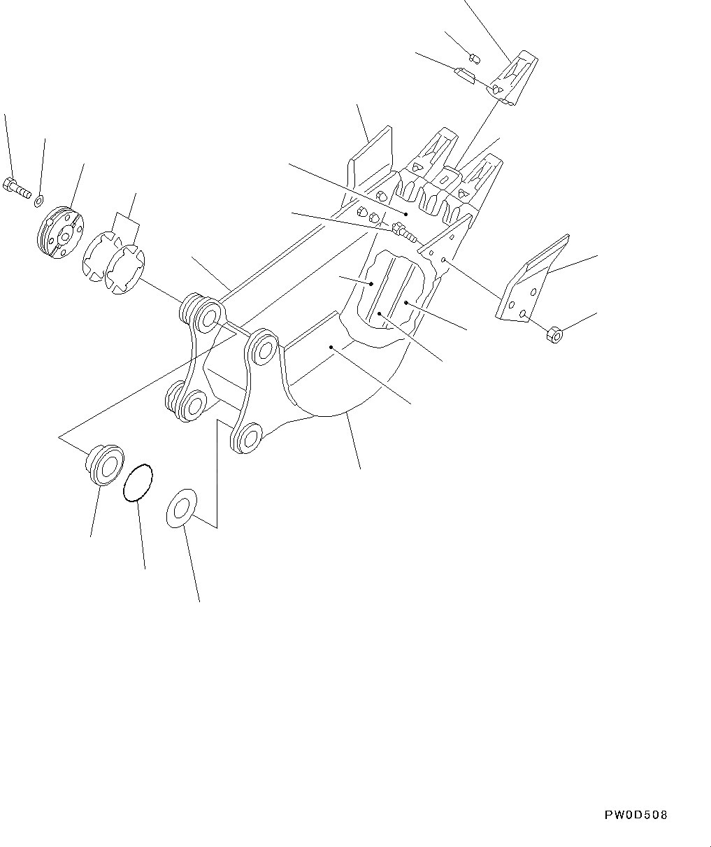 Схема запчастей Komatsu PC78US-8 - КОВШ (№-) КОВШ, .9M, 8MM ШИР., ВЕРТИКАЛЬН. ПАЛЕЦ