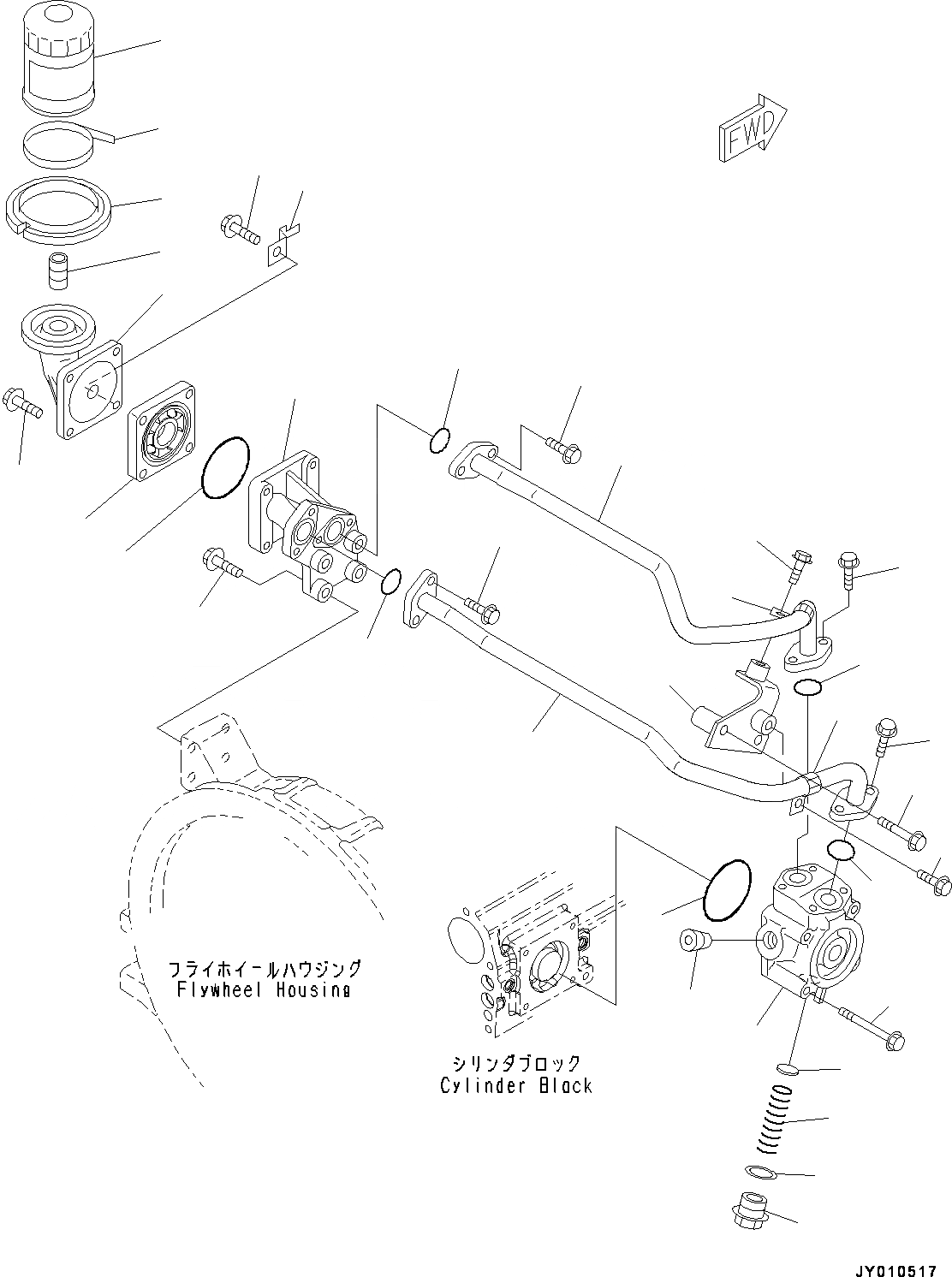 Схема запчастей Komatsu SAA4D95LE-5G - ДВИГАТЕЛЬ МАСЛ. ФИЛЬТР (№7-) ДВИГАТЕЛЬ МАСЛ. ФИЛЬТР