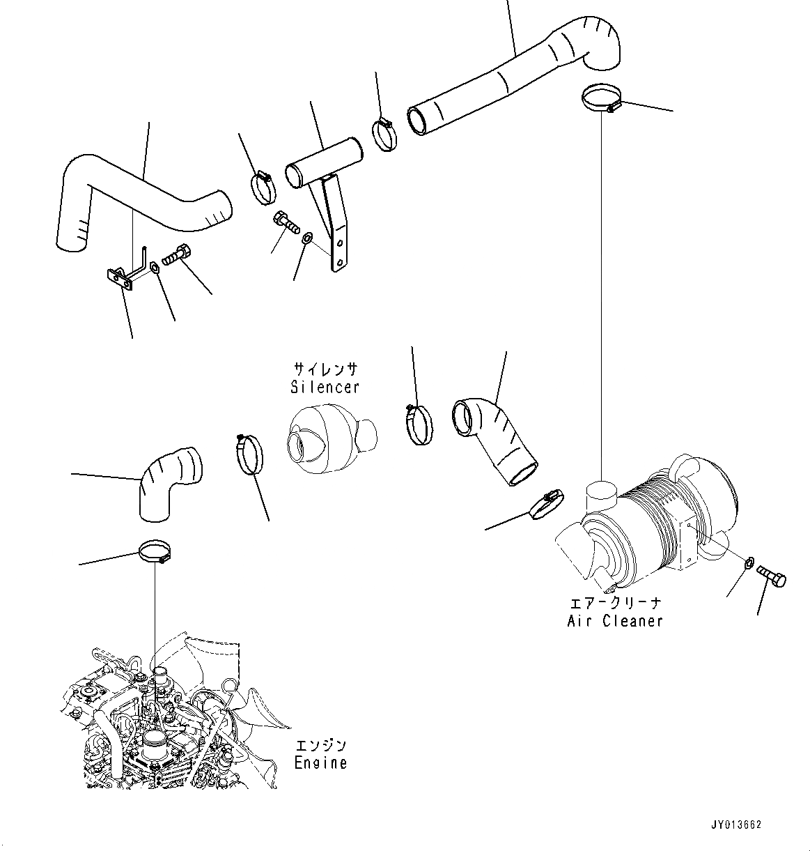 Схема запчастей Komatsu WA50-6 - ВОЗДУХООЧИСТИТЕЛЬ, (№-) ВОЗДУХООЧИСТИТЕЛЬ