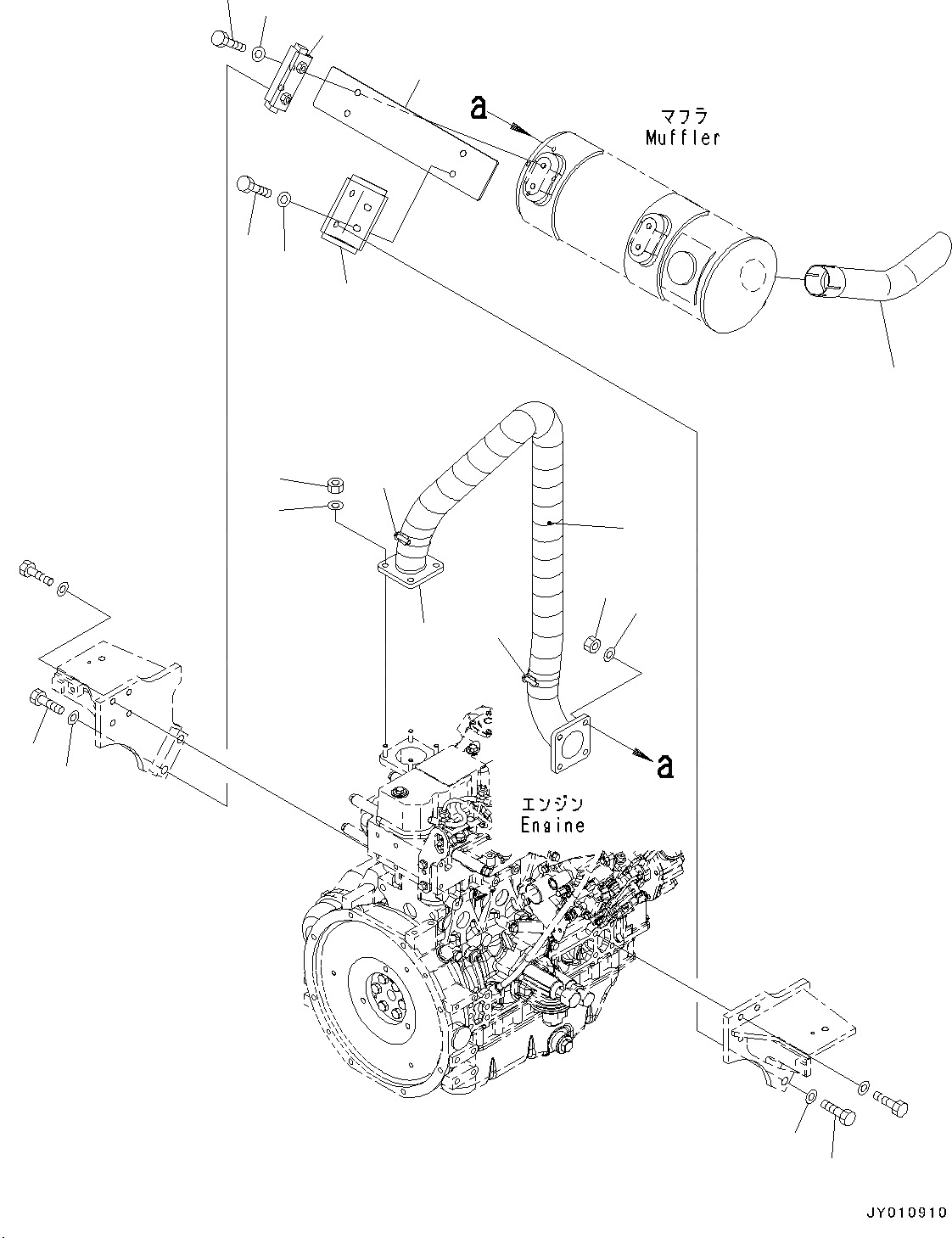 Схема запчастей Komatsu WA50-6 - ВЫХЛОПНАЯ ТРУБА, (№-78) ВЫХЛОПНАЯ ТРУБА