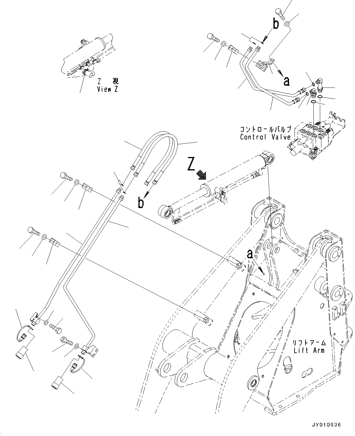 Схема запчастей Komatsu WA50-6 - АКТУАТОР ТРУБЫ (№-) АКТУАТОР ТРУБЫ, 3-Х СЕКЦИОНН. КОНТРОЛЬН. КЛАПАН С НАВЕСН. ОБОРУД ЦИЛИНДР