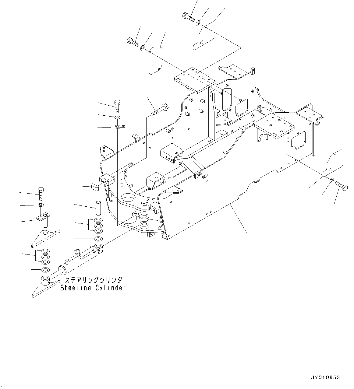 Схема запчастей Komatsu WA50-6 - ЗАДН. РАМА (№-) ЗАДН. РАМА