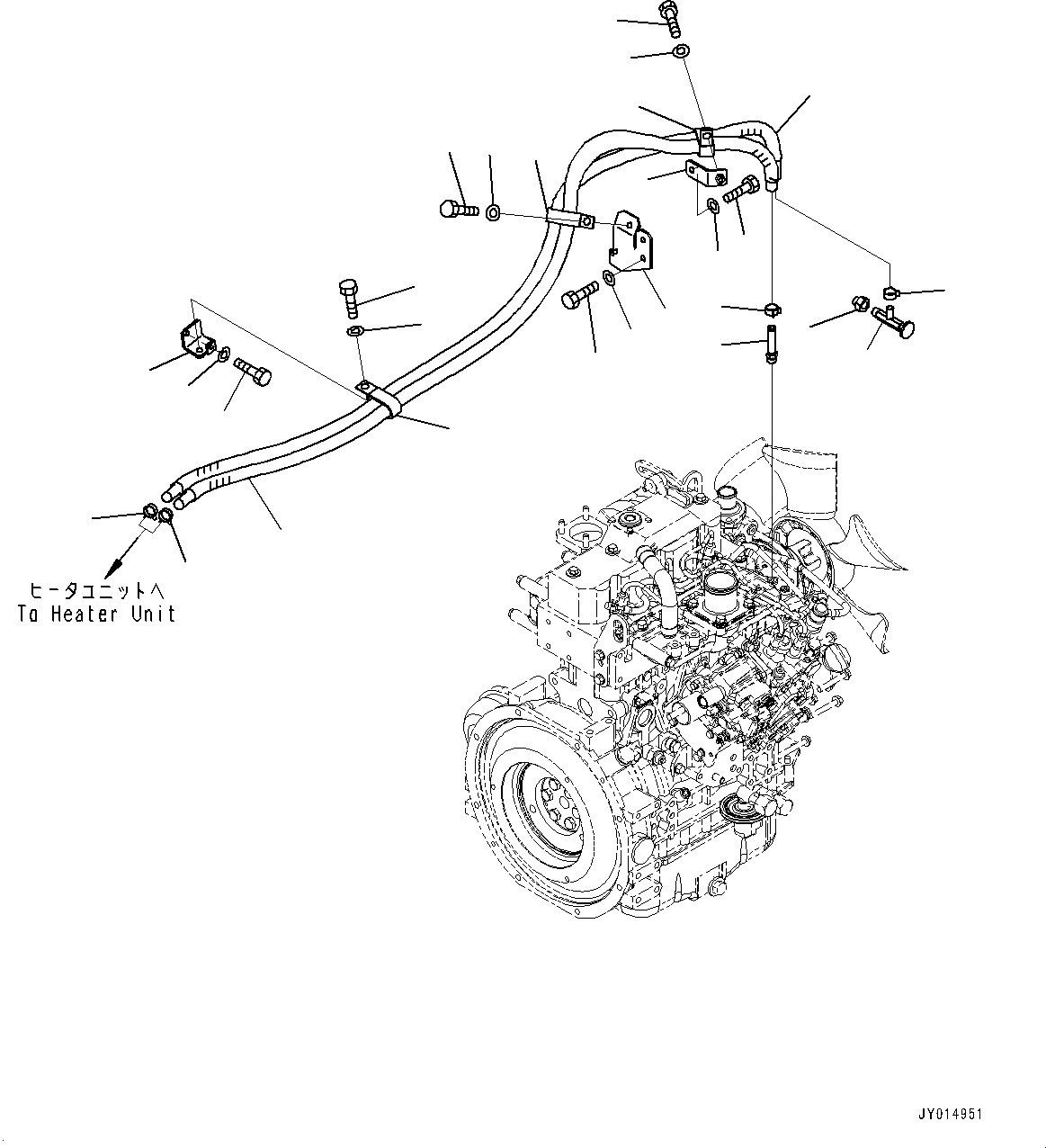 Схема запчастей Komatsu WA50-6 - ТРУБЫ ПЕЧКИ, (№-) ТРУБЫ ПЕЧКИ