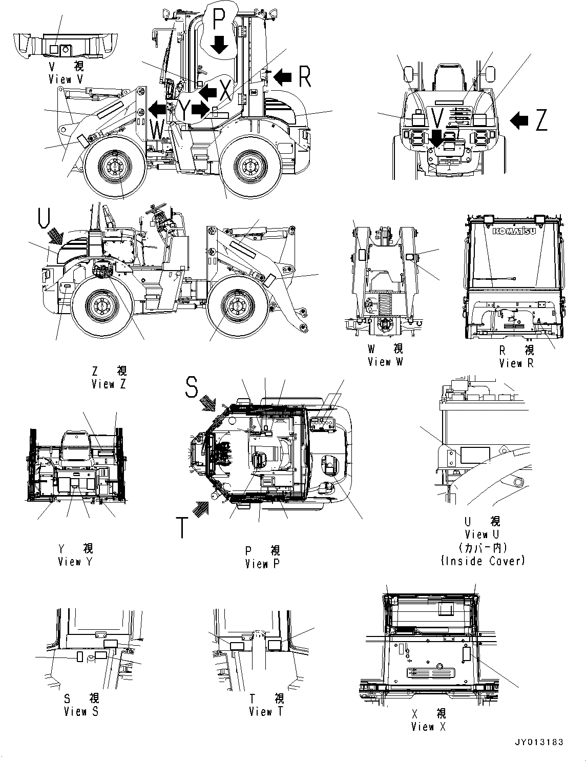 Схема запчастей Komatsu WA50-6 - МАРКИРОВКА, (№-7) МАРКИРОВКА, ДЛЯ АНГЛ., США И PUERTO RICO, КАБИНА ROPS