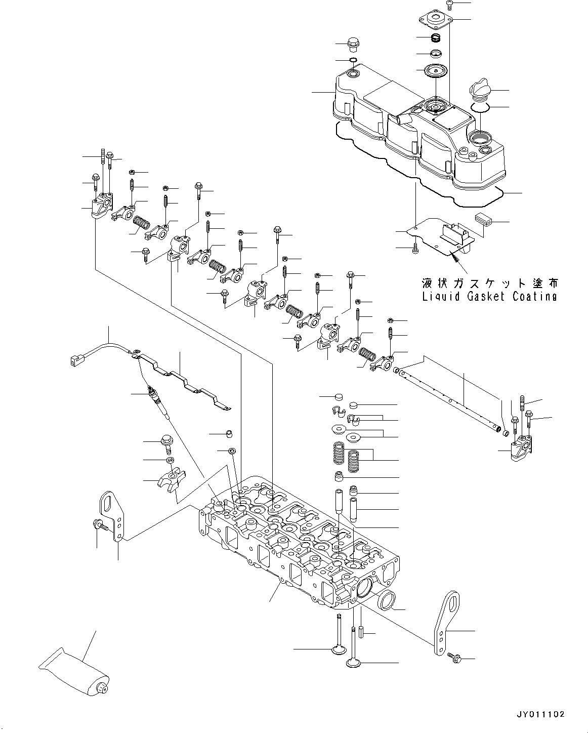 Схема запчастей Komatsu 4D88-6 - ДВИГАТЕЛЬ, ГОЛОВКА ЦИЛИНДРОВ (№-) ДВИГАТЕЛЬ