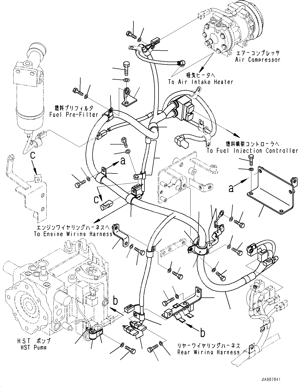 Схема запчастей Komatsu WA200-6 - ДВИГАТЕЛЬ ПРОВОДКА, ПРОВОДКА (№7-77) ДВИГАТЕЛЬ ПРОВОДКА, БЕЗ КОНДИЦ. ВОЗДУХА