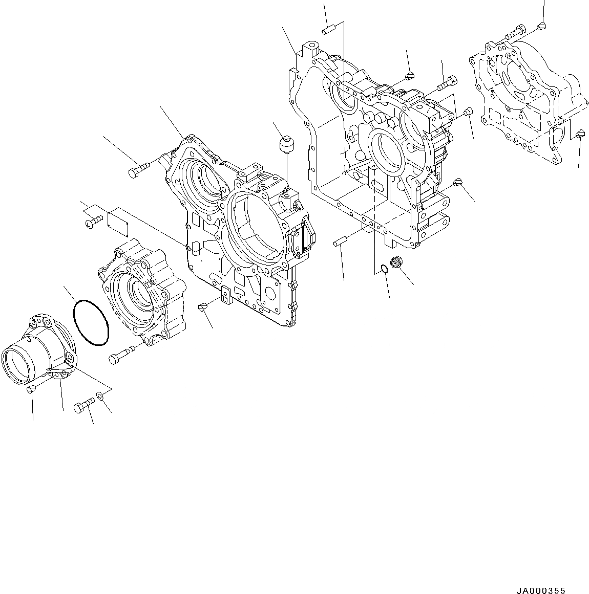 Схема запчастей Komatsu WA200-6 - ПЕРЕДАЧА, КОРПУС (№7-) ПЕРЕДАЧА, БЕЗ КРЫШКА МАСЛОНАЛИВНОГО ПАТРУБКА БЛОКИРОВКА И КРЫШКИБЛОКИР.