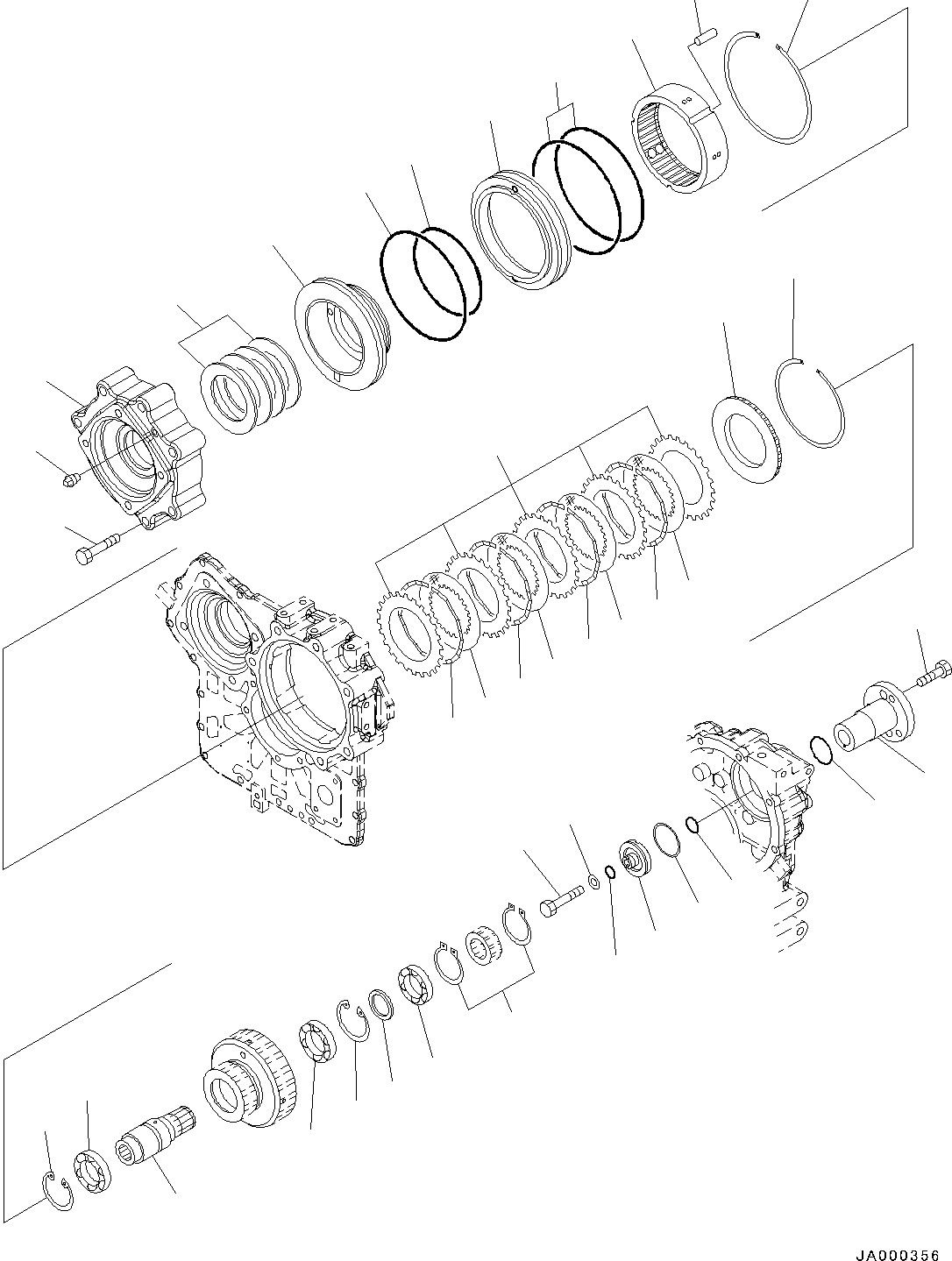 Схема запчастей Komatsu WA200-6 - ПЕРЕДАЧА, ПЕРЕДАЧА МУФТА (№7-) ПЕРЕДАЧА, БЕЗ КРЫШКА МАСЛОНАЛИВНОГО ПАТРУБКА БЛОКИРОВКА И КРЫШКИБЛОКИР.